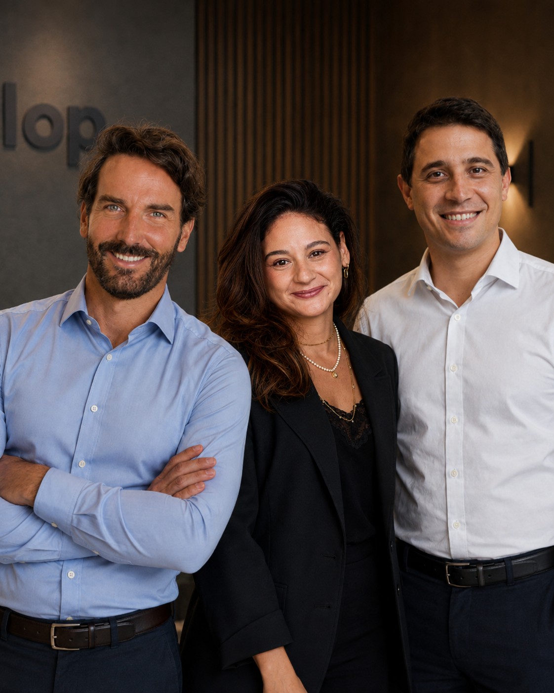 Olivia, Philippe e Gustavo, time de análise da Duop